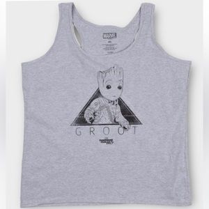 Loot Crate Exclusive Guardians Of The Galaxy Baby Groot Gray Tank Top